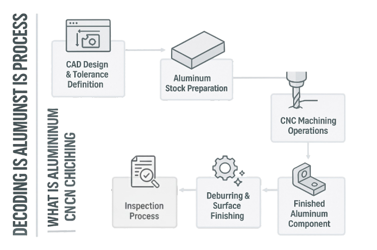 aluminum parts cnc machining process flowchart