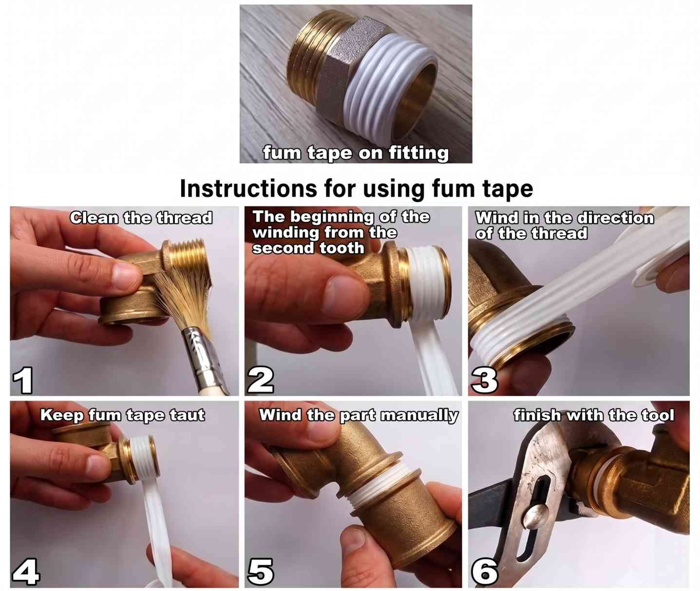correct brass fittings sealing method