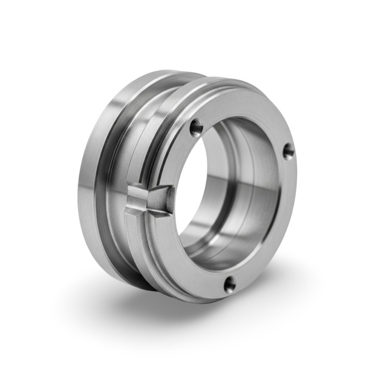 CNC machined aluminum part turned and milled