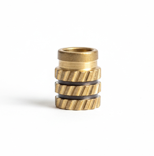 brass insert with cross knurling