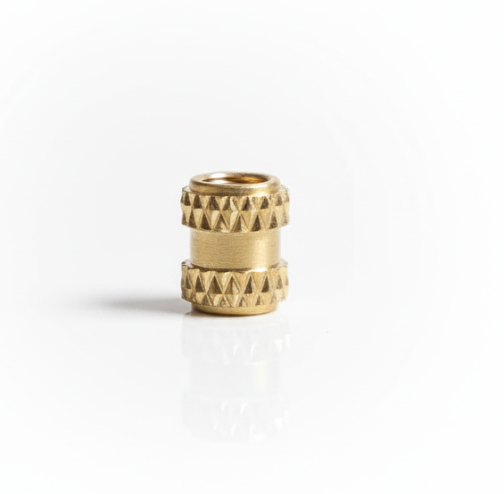 brass insert with diamond knurling