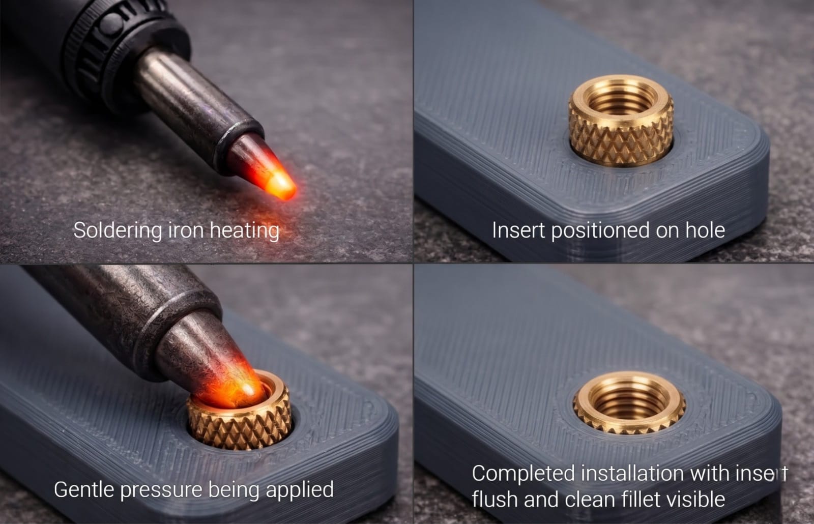 how to install brass insert in 3d printing part guide