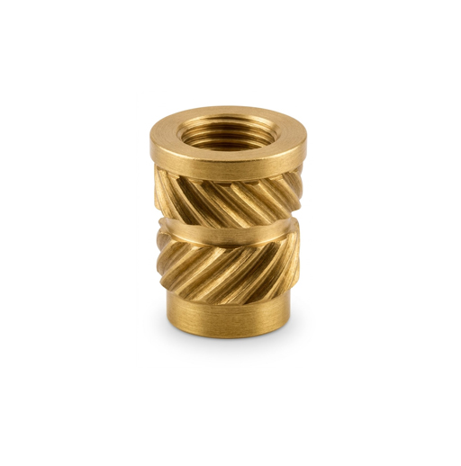 brass insert with left and right knurling