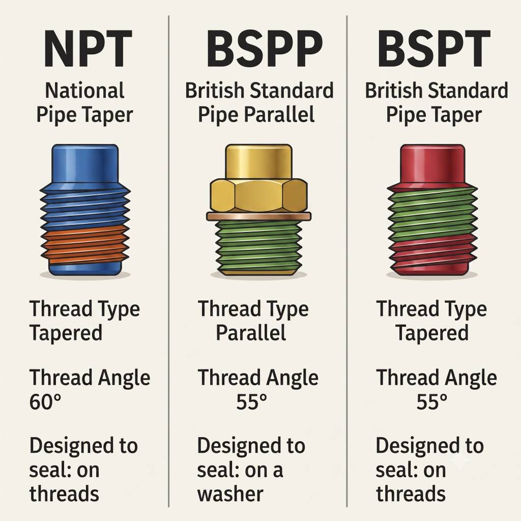 NPT bspp bspt standard guide