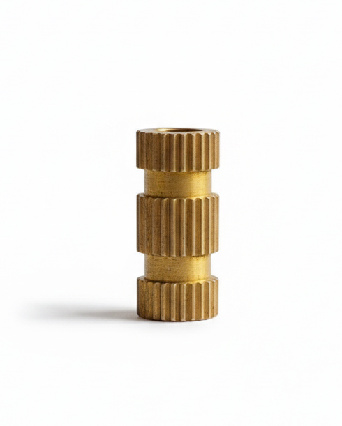 brass insert with stright knurling