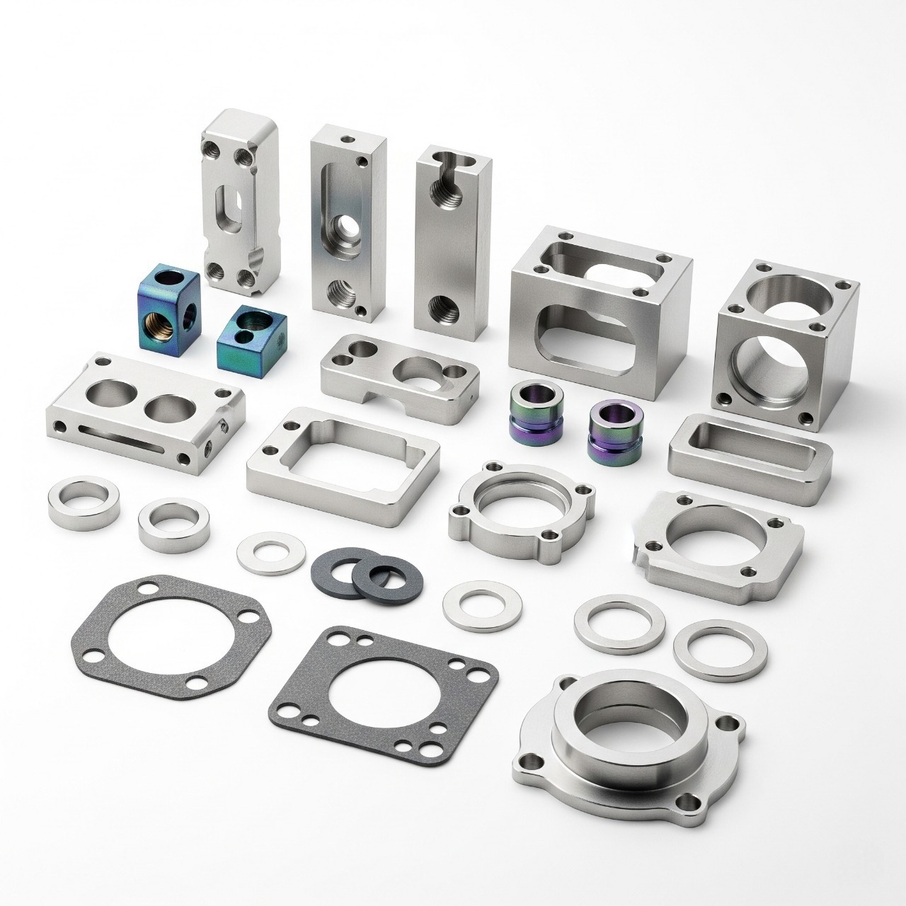 aluminum cnc parts with black and blue Anodize