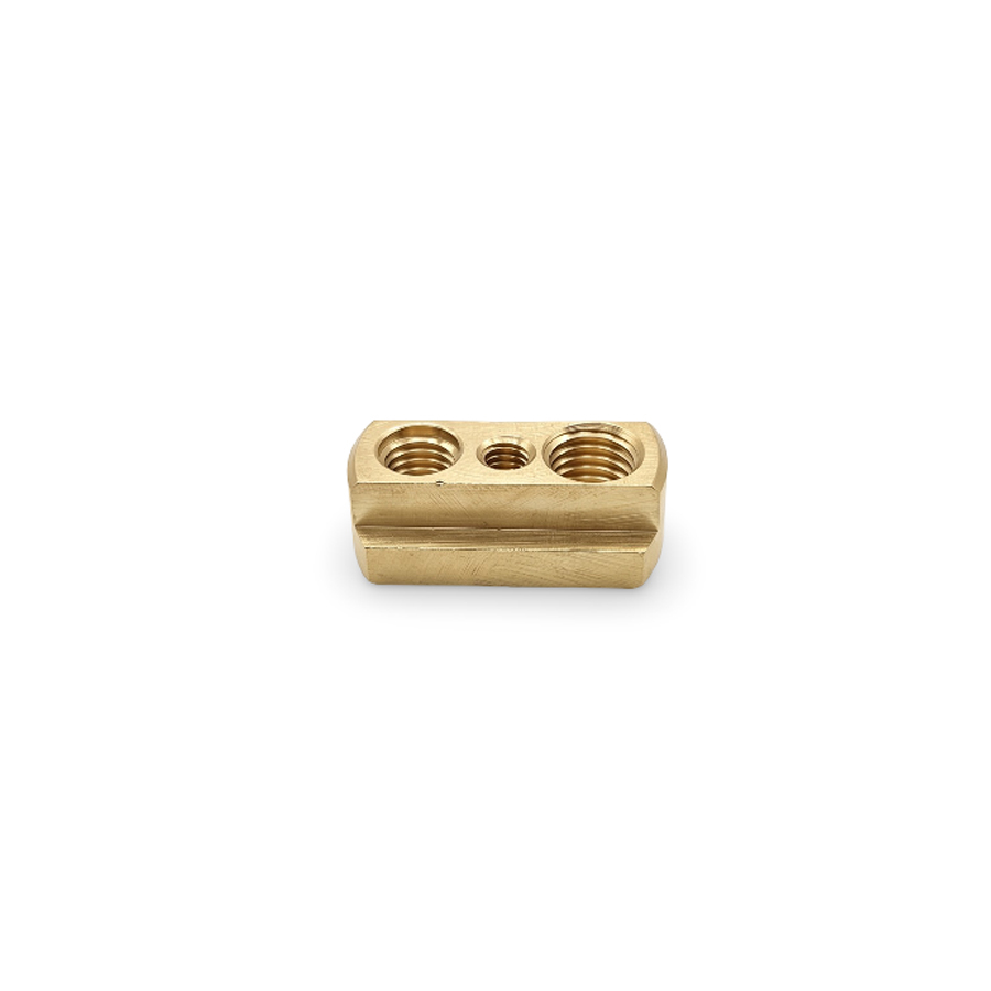 brass cnc milled threaded connector