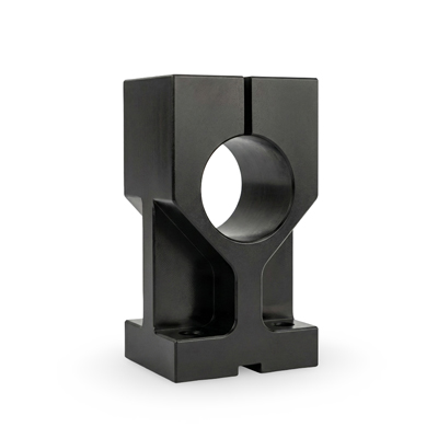 CNC milled part aluminum bracket with precision bore and black anodized finish