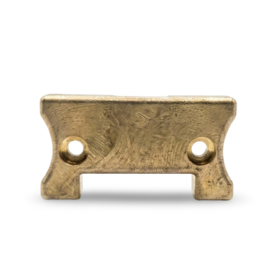 CNC milled bronze part with mounting holes