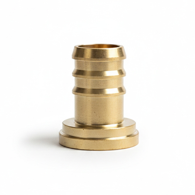 custom Brass CNC turned flanged part with stepped profile and machined surface