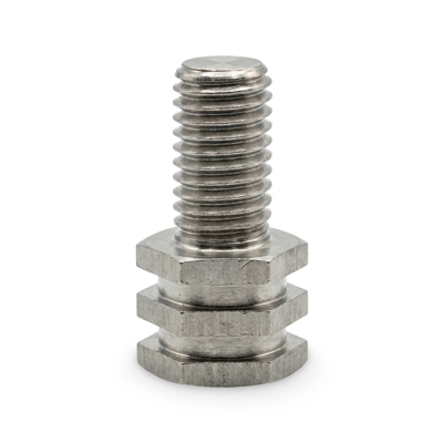 CNC turned INOX A2 stainless steel threaded hex stud part