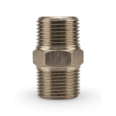 SS316 CNC turned male threaded hex nipple