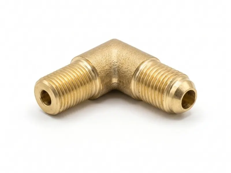 Brass flare elbow fitting