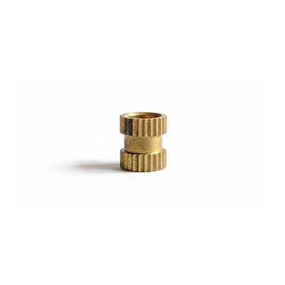 Brass M4 threaded insert with straight knurling for press-in use in plastic parts
