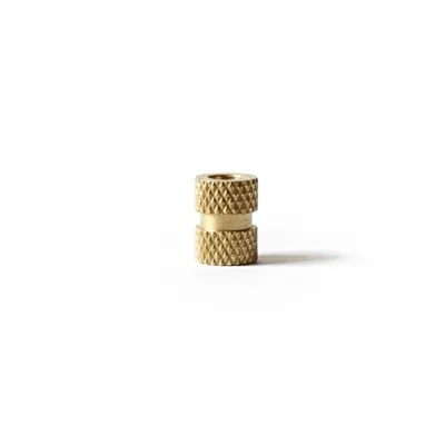 Brass M6 threaded insert with diamond knurling for press-in and heat-set use