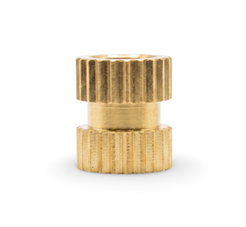 Knurled Brass Threaded Insert for Plastic Molding - Precision Machined, Clean Threads
