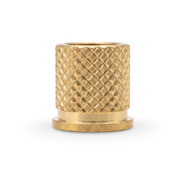 Diamond Knurled Brass Insert with Through Thread for Plastic Molding
