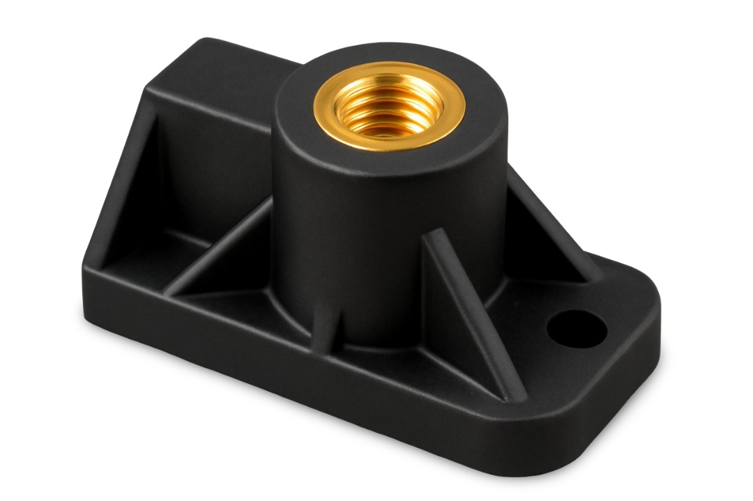 brass insert for plastic molding component with threaded fit