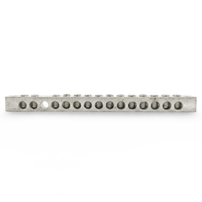Aluminum neutral bar with 12 screw terminals