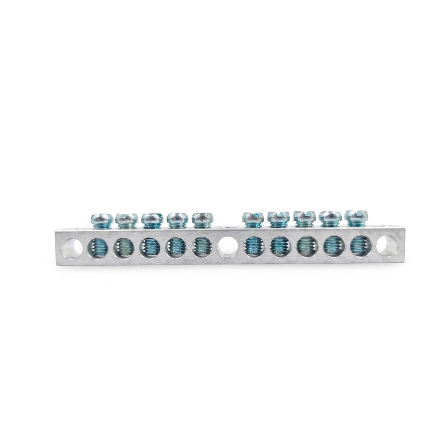 aluminum neutral bar with green screw