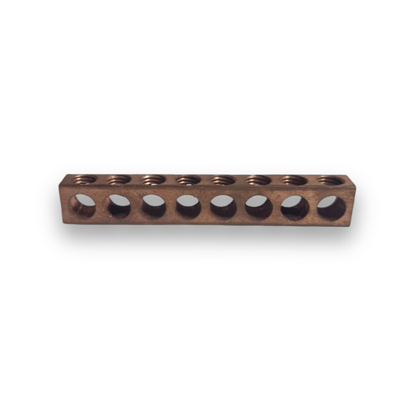 Copper neutral bars in multiple lengths with drilled holes