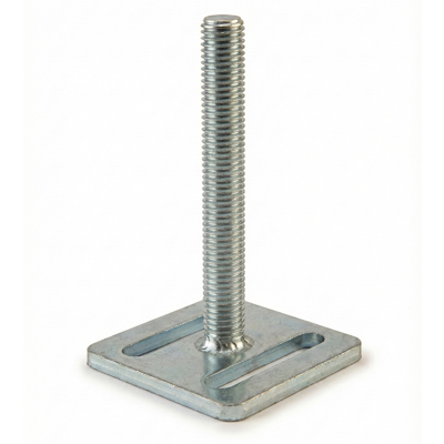 steel sheet metal bolt with laser cut base plate and welded M12 threaded stud
