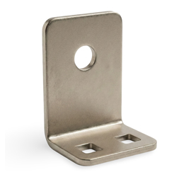 Sheet metal steel L bracket press-brake formed with zinc coating